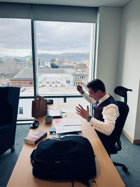 Steve Baker at work in Northern Ireland